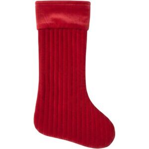 Merry Makers Exclusive Red Velvet Quilted Christmas Stocking Holiday Decor
